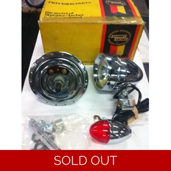 Sturmey Archer Front Dyno Hub & Front / Rear Light Set NOS